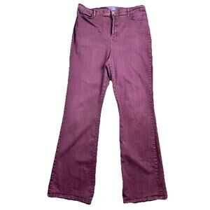 NYDJ Jeans Womens Sz 18 Bootcut Flare High Rise Dark Eggplant USA Made Preppy